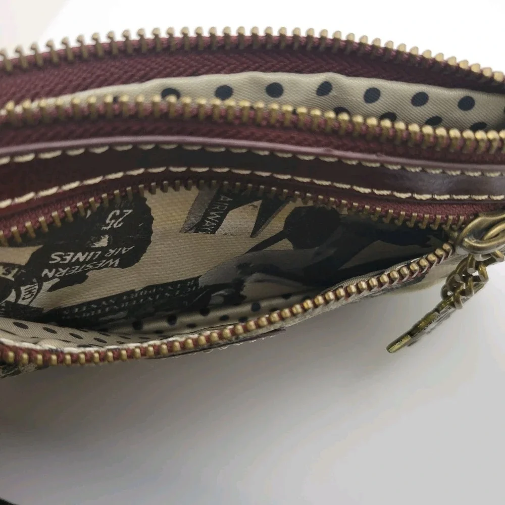 Sydney Love Wristlet Purse "Going Places" Retro Airline Travel Print Charm - Picture 6 of 14